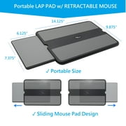MAX SMART Portable Laptop Lap Desk w Retractable Mouse Pad Tray and Anti-slip Heat Shield