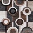 thumbnail image 2 of Machine Woven Fabric Rug with Circular Pattern Medium Brown and Cream - Saltoro Sherpi, 2 of 4