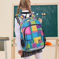 thumbnail image 7 of FORMRS School Backpack 17" Student Travel Bag with Laptop Compartment, Colorful Geometric Pattern, 7 of 7