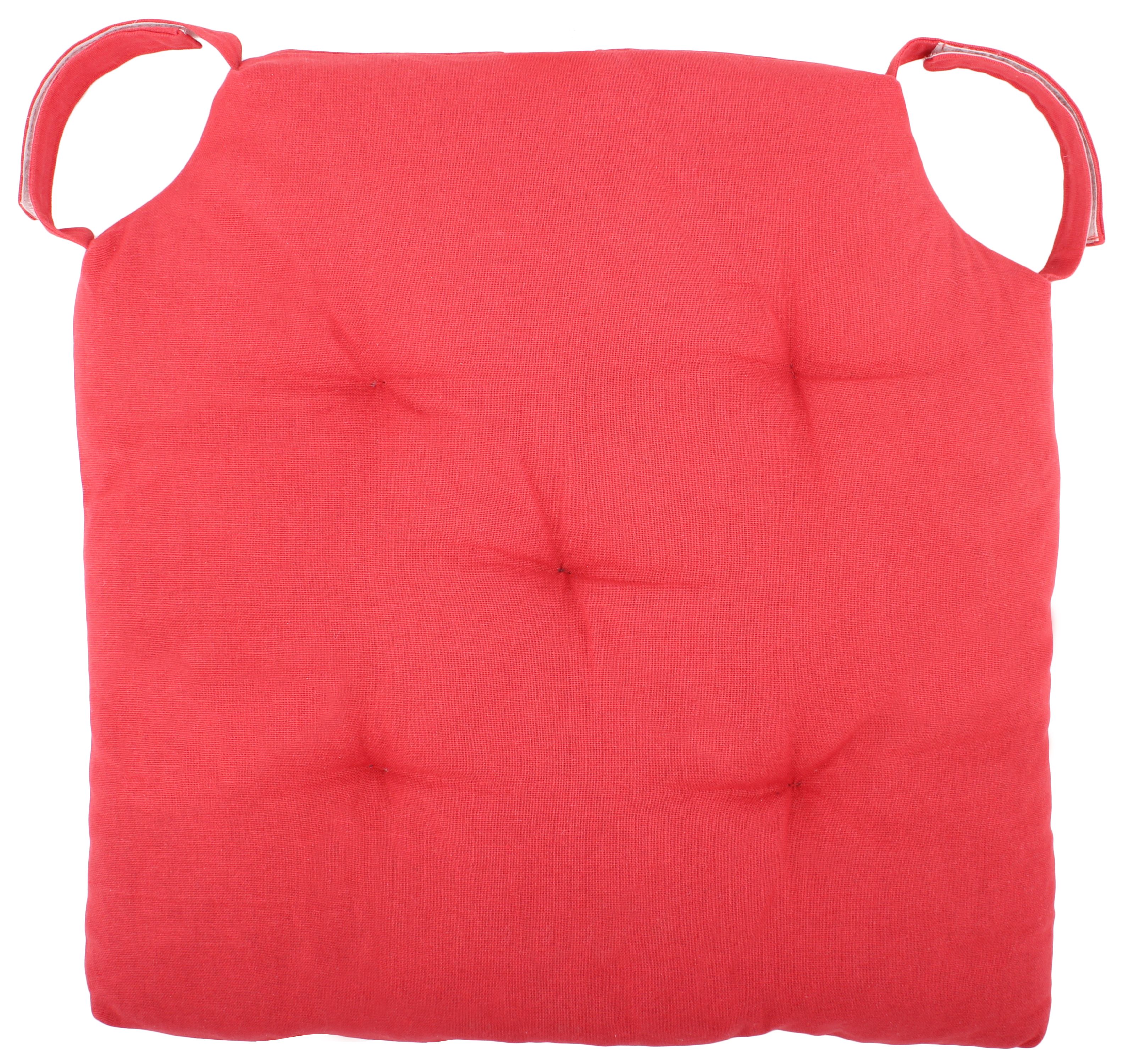 Cottone Polyfill Fiber Chair Pads w/5 Velcro Tucks 16" x 16" Square