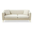 thumbnail image 2 of 77.2” Modern Upholstered Velvet Sofa 3 Seater Couch with Removable Cushions Side Pocket Mid-Century Tufted Living Room Set Gold Metal Legs,2 Pillows Included, 2 of 5
