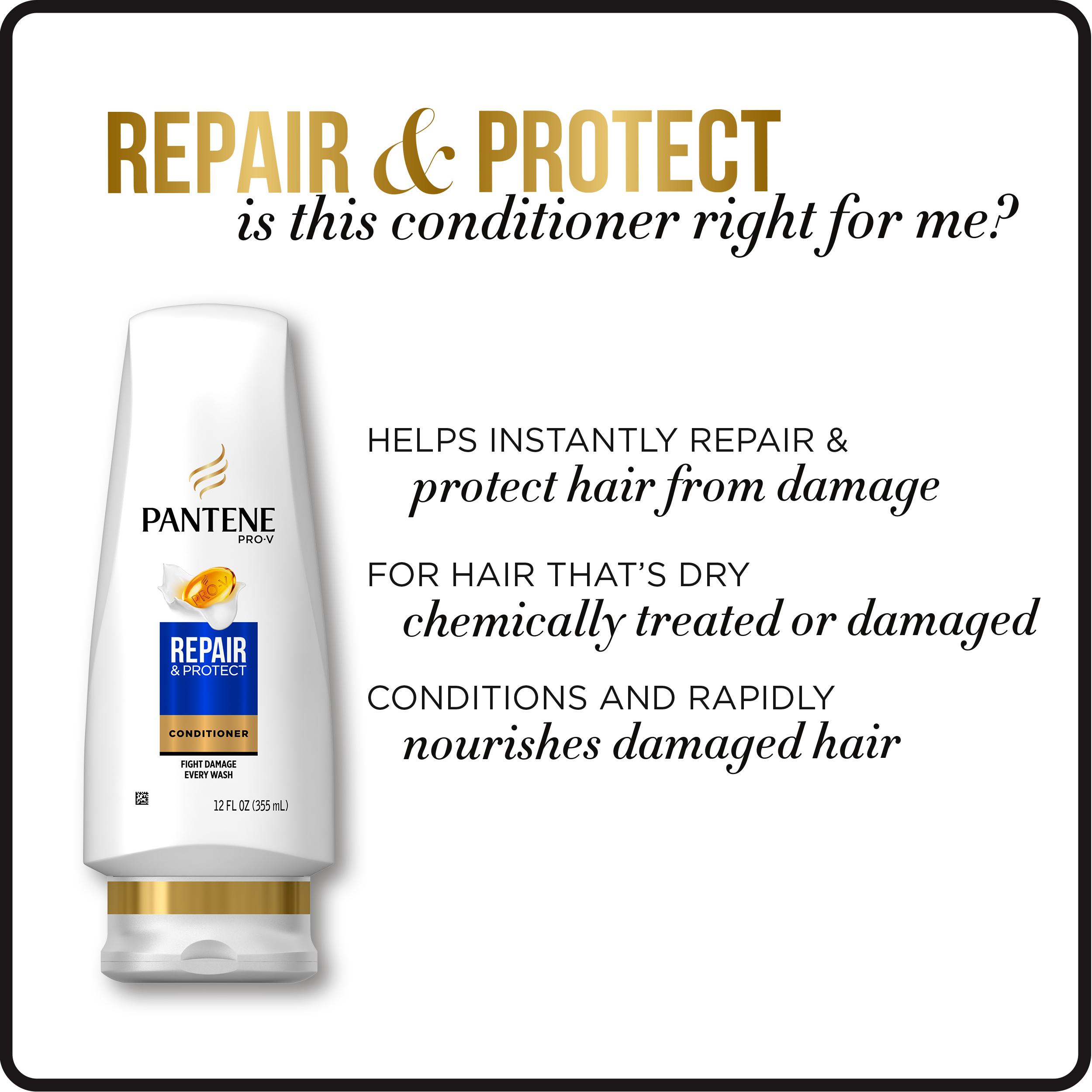 Pantene Shampoo and Conditioner Set, Repair and Protect, 12-12.6 oz - image 5 of 9