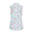thumbnail image 6 of Yuyamidu Candy Canes Women V Neck Golf Shirts Christmas Snowflake Sleeveless Zip Up Golf Tank Tops Breathable Sweatshirt Workout Shirts Size 2XL, 6 of 8