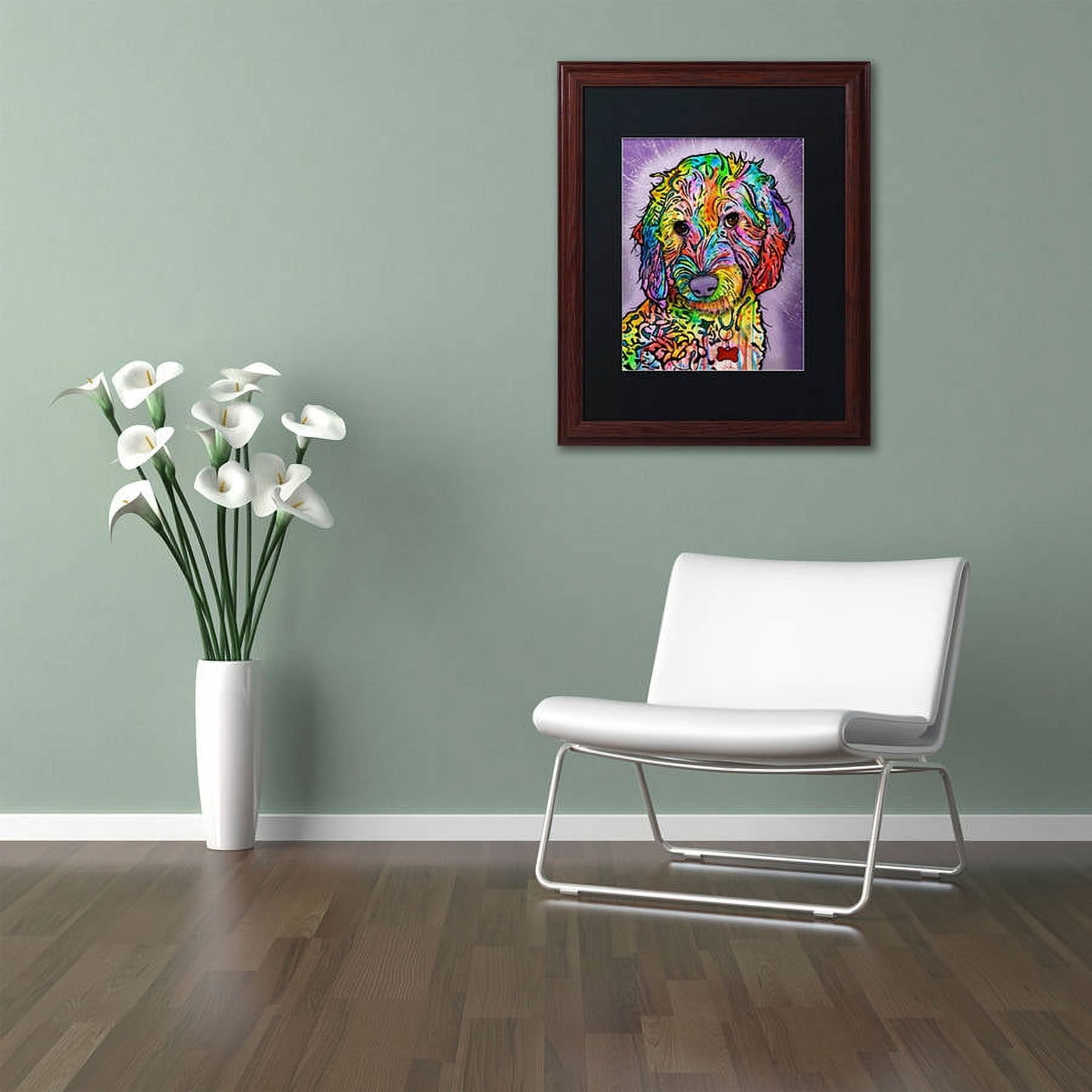 Trademark Fine Art "Sweet Poodle" Canvas Art by Dean Russo, Black Matte, Wood Frame