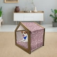 thumbnail image 3 of Leaves Pet House, Monochrome Foliage Pattern Flowering Branches with Berries Botany Illustration, Outdoor & Indoor Portable Dog Kennel with Pillow and Cover, 5 Sizes, Maroon Beige, by Ambesonne, 3 of 5