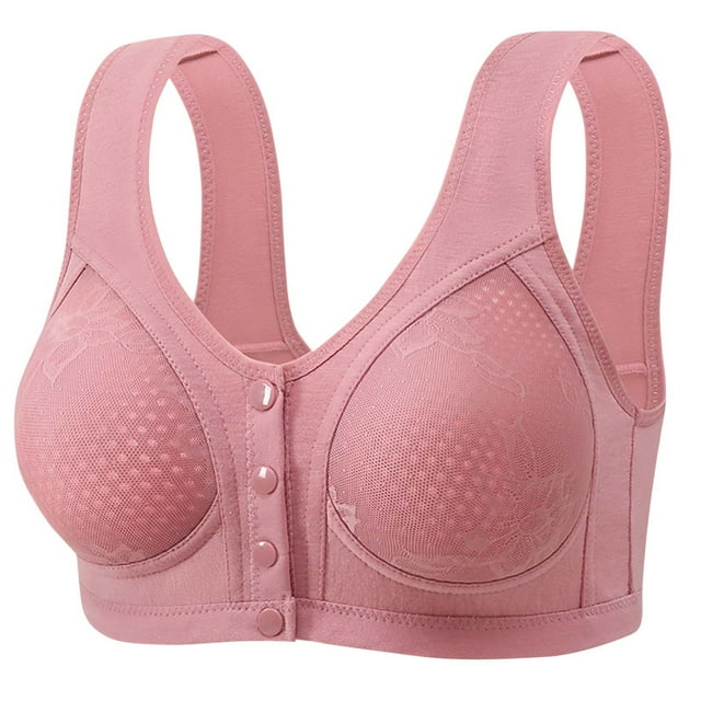biudgviw Front Close Bras for Women Plus Size Wireless Full Coverage Push up Bras Supportive Everyday Bralettes