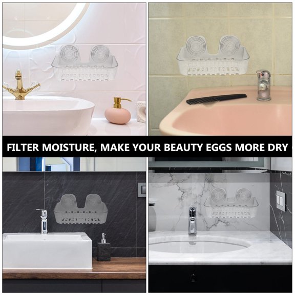 ELAYARD Clear Cosmetic Organizer Case for Wall Mounted Makeup Sponge Storage and Beauty Tools