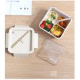 thumbnail image 2 of Caja bento de paja de trigo de estilo japonés, juego de fiambrera portátil para estudiantes, se puede calentar con horno de microondas, fiambrera dividida para trabajadores de oficina Zefei Wu 9024735103554, 2 of 2