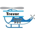 thumbnail image 1 of Personalized Name Vinyl Decal Sticker Custom Initial Wall Art Personalization Decor Boy Police Helicopter 911 Bedroom 20 Inches x 20 Inches, 1 of 1