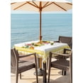 thumbnail image 3 of Outdoor Tablecloth with Umbrella Hole for Patio/Picnic/Party/Camping, Sunflower Waterproof Table Cloth Square Cover Washable, Pink Yellow Floral Elegant Pastoral Checkered (60"x 60"), 3 of 8