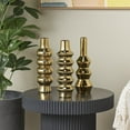 thumbnail image 2 of DecMode 4"W, 12"H Abstract Bubble Inspired Gold Ceramic Vase with Varying Shapes, Set of 3, 2 of 10