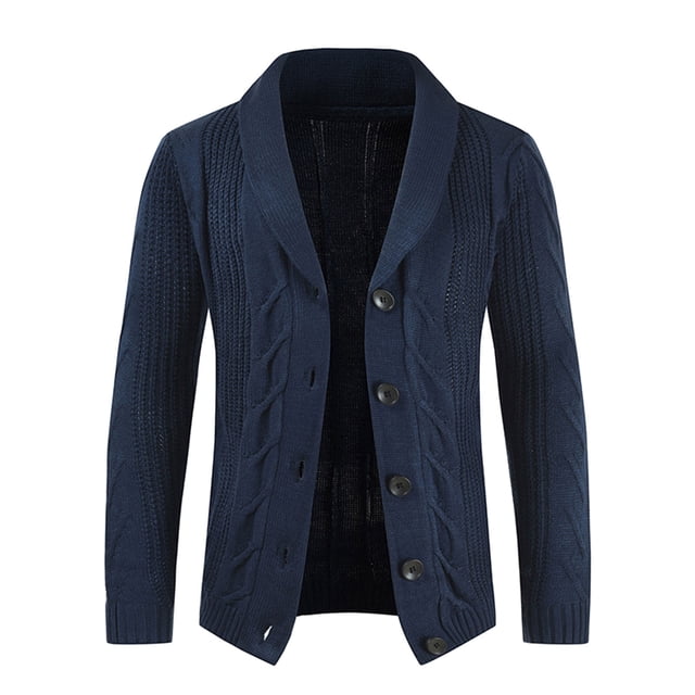 WREESH Autumn Cardigan Solid Color Personality Slim Button Everyday Casual Men's Sweater