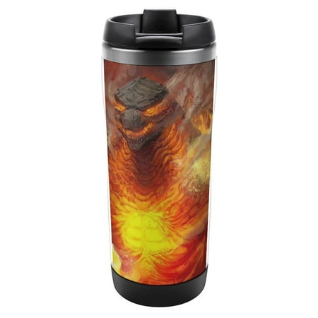 

14 oz Stainless Steel Vacuum Insulated Coffee Tumbler Cup with Leak-proof Lid Travel Coffee Mug Cup Reusable Coffee Travel Water Tumbler Cup (Godzilla)