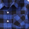 thumbnail image 5 of Toddler Boy Clothes Juebong Toddler Shirt Jacket Plaid Long Sleeve Lapel Button Jacket Kids Boys Girls Shirts Coats Fall Tops,Blue,9-10 Years, 5 of 5