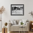 thumbnail image 4 of Historic Framed Print, [Umpire watches as base runner slides into home plate ahead of the tag during baseball game], 17-7/8" x 21-7/8", 4 of 9
