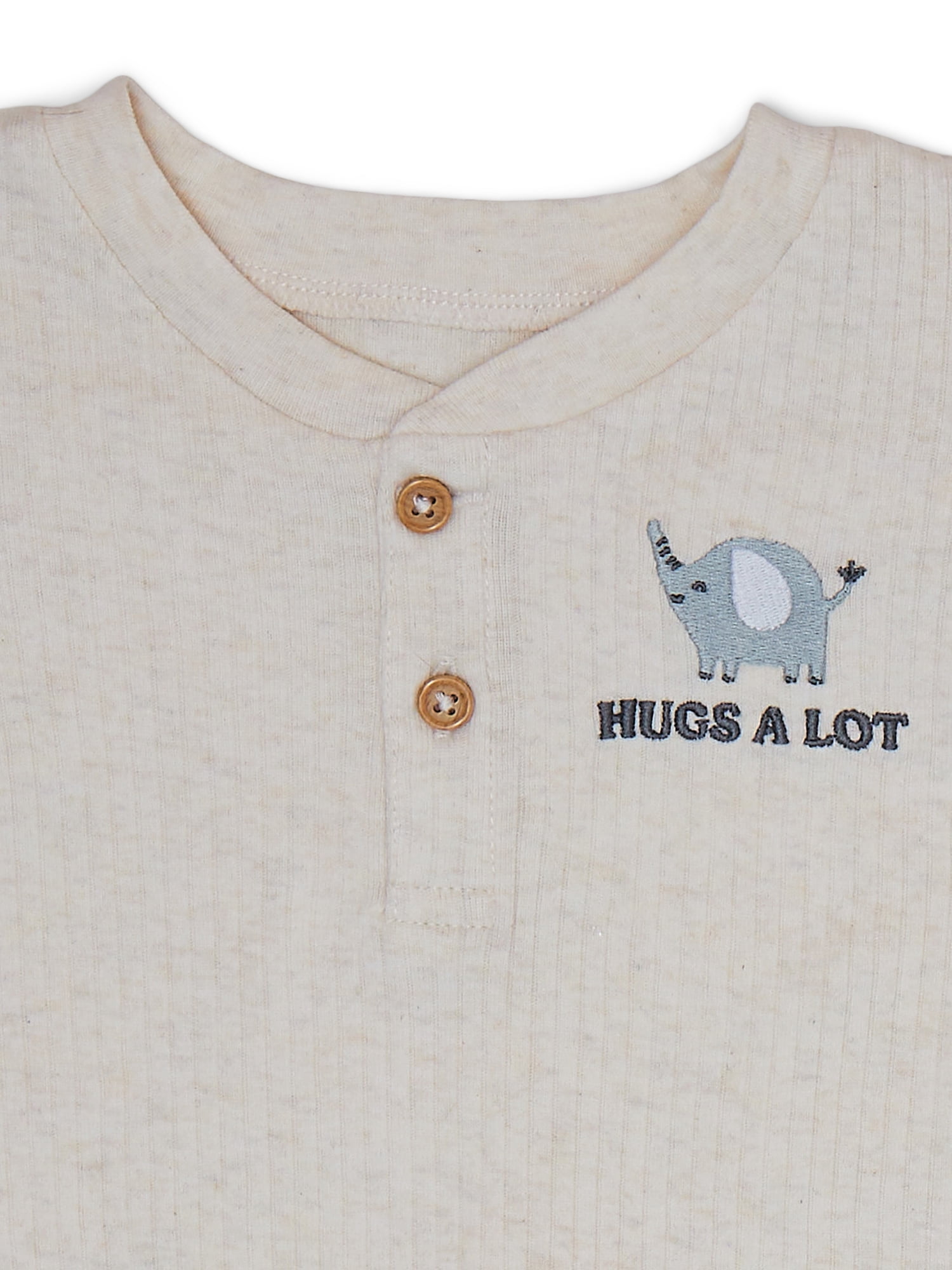 Huggies Baby Boy Alex The Elephant 2pc Organic Cotton Bodysuit and Pant Set, Sizes NB-24M