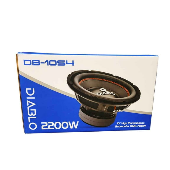 Diablo Adjustable Durable Car Subwoofers with Paper Cone, Polyethylene Steel Black, 10"