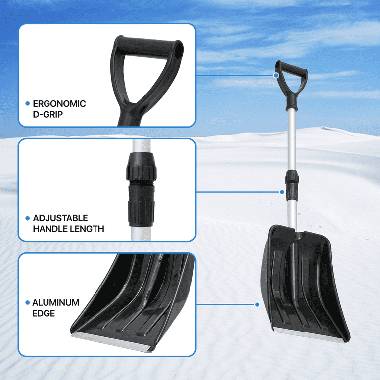 Snow Shovel, 3 In 1 Large-Capacity Snow Removal Shovel 42.5 Inch Winter