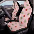 thumbnail image 4 of Chririnla Protective Car Seat Covers for Automotive, Polyester Fabric Elastic Auto Front Seat Covers, Strawberry Daisy Print 2 Piece Set for Women, 4 of 7