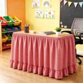thumbnail image 6 of Gingham Table Skirt, 6ft Desk Skirts for Teacher Desk, Ruffled Hook and Loop Teacher for Teacher Desks, Parties and Display Tables, Red, 6 of 7
