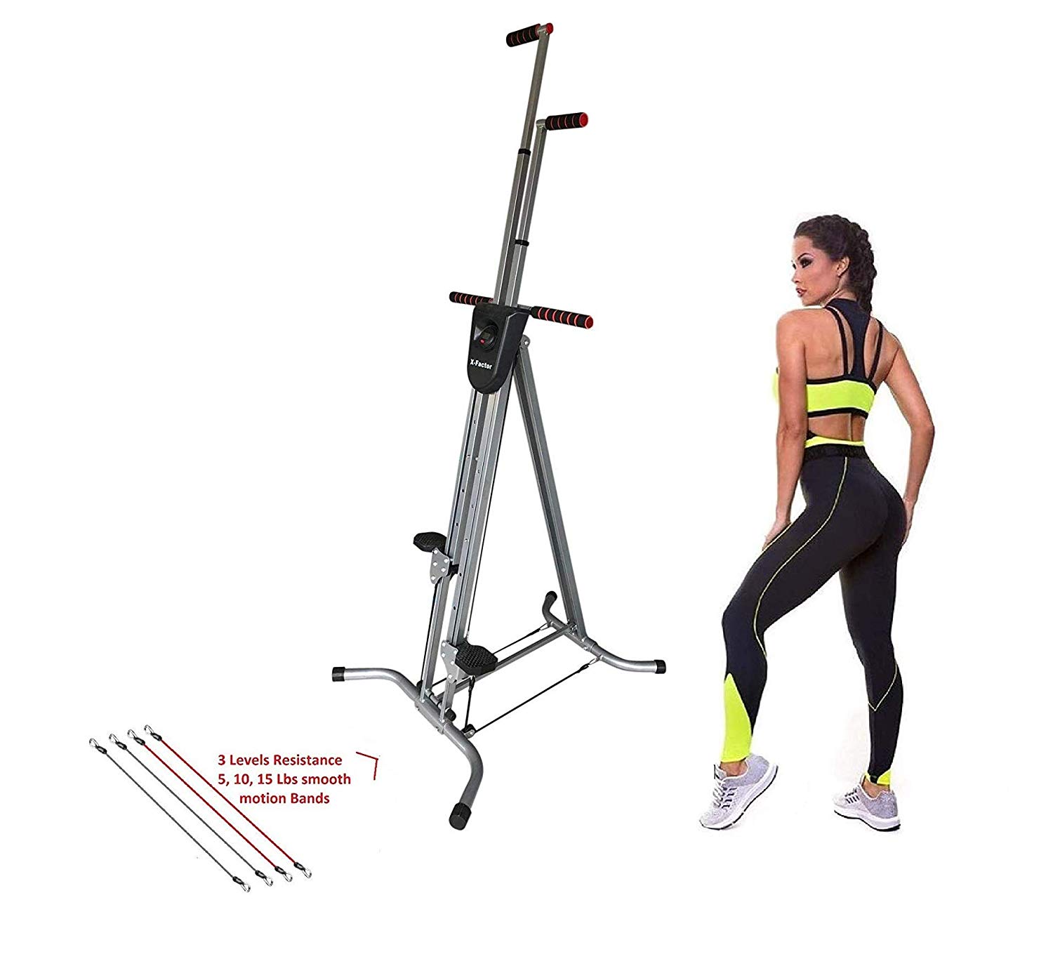 YWRZ Vertical Climber Machine， Exercise Stepper， Cardio Workout Fitness， Gym Conquer 