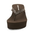 thumbnail image 2 of DREAM PAIRS Women's Platform Flip Flop Rhinestones Arch Support Comfortable Soft Cushion Wedge Flip Flops Summer Thong Sandals, 2 of 5
