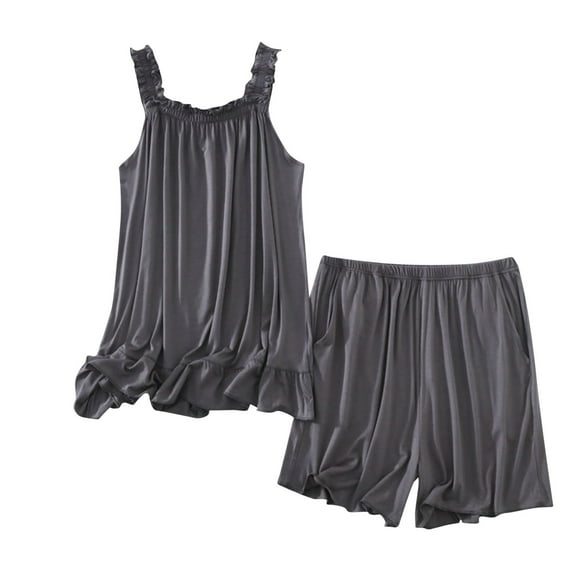 AherBiu Pajamas for Women Set Sleeveless Tank Tops with Pjs Shorts Pjs Sleepwear Soft Comfy Homewear Set