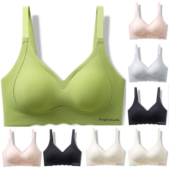 SMihono Womens High Impact Sports Bras Lightweight Breathable Comfort Bra Push up Back Clasp Plunge Workout Gym Bralettes (Green L )
