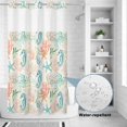 thumbnail image 2 of No Hook Shower Curtain, Teal Red Coastal Shower Curtains for Bathroom with See Through Top Window, Nautical Seahorse Beach Coral Starfish Retro Waterproof Bath Curtain Stand Up Stall 36"x72", 2 of 9