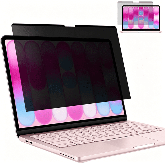 GJX Removable Magnetic Privacy Screen for 2026 13-Inch Anti Blue Light Glare Filter Laptop Privacy Screen Shield and Protector for