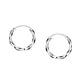 thumbnail image 1 of Silverly Women's 925 Sterling Silver 17 mm Small Creole Twisted Twist Sleeper Hoop Earrings, 1 of 4