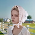 thumbnail image 2 of Unique Bargains 1 Pc French Lace Triangle Bandana Solid Color Turban Crochet Hair Scarf for Women Beige, 2 of 5