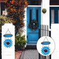 thumbnail image 1 of Flor colgante de pared de hierro metálico, cartel de bienvenida para puerta dentera, licencia de porche, casa de vacaciones, hogar, exterior, decoració Azul perfecl Cartel de bienvenida, 1 of 8
