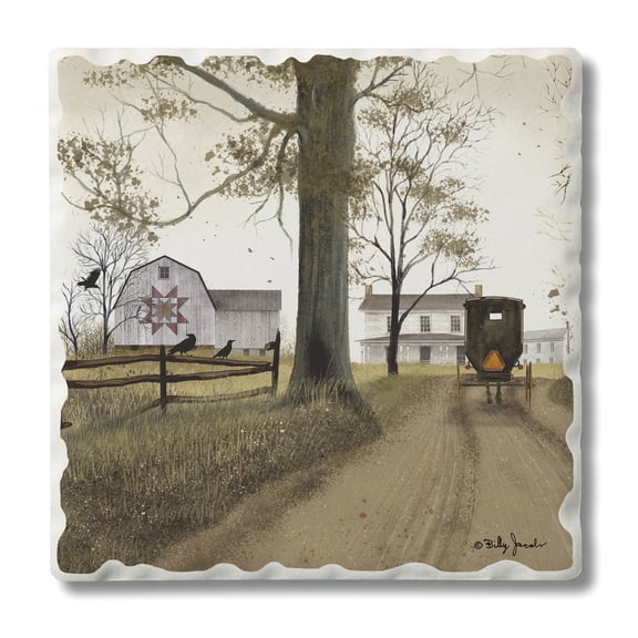 Thirstystone Amish Buggy Single Tumbled Tile Coaster Create Your Own Set