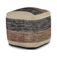 thumbnail image 4 of Steve Silver Jamal Square Handwoven Beige/ Brown/ Black Wool Pouf, 4 of 4