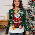 thumbnail image 4 of Suéter de punto con cuello redondo de Papá Noel, suéter grueso de manga larga con nuevo color de hechizo para otoño e invierno para mujer, Navidad, 4 of 4