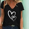 thumbnail image 2 of Brilliant Women Tops Women's Casual Loose V-Neck T-Shirt Printed Short-Sleeved Tops clothes under $10.00, 2 of 3