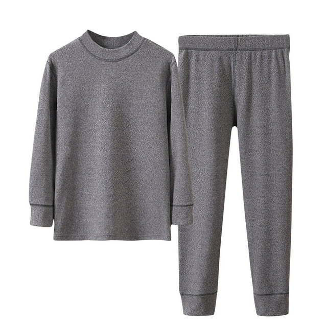 Boys Thermal Underwear Set Semi High Neck Sleepwear Adult Children