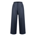 thumbnail image 5 of Huankd Wide Leg Stretchy Work Pants Pull on Business Casual Pants for Women High Waisted Slacks Dress Pants Navy M, 5 of 7