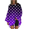 thumbnail image 2 of CLOISE Women's Sweatshirts Polka Dots Pullover Sweatshirts Crew Neck Long Sleeve Hoodies Shirts Purple Drop Shoulder Tops Fall Casual Preppy Clothes XL, 2 of 5
