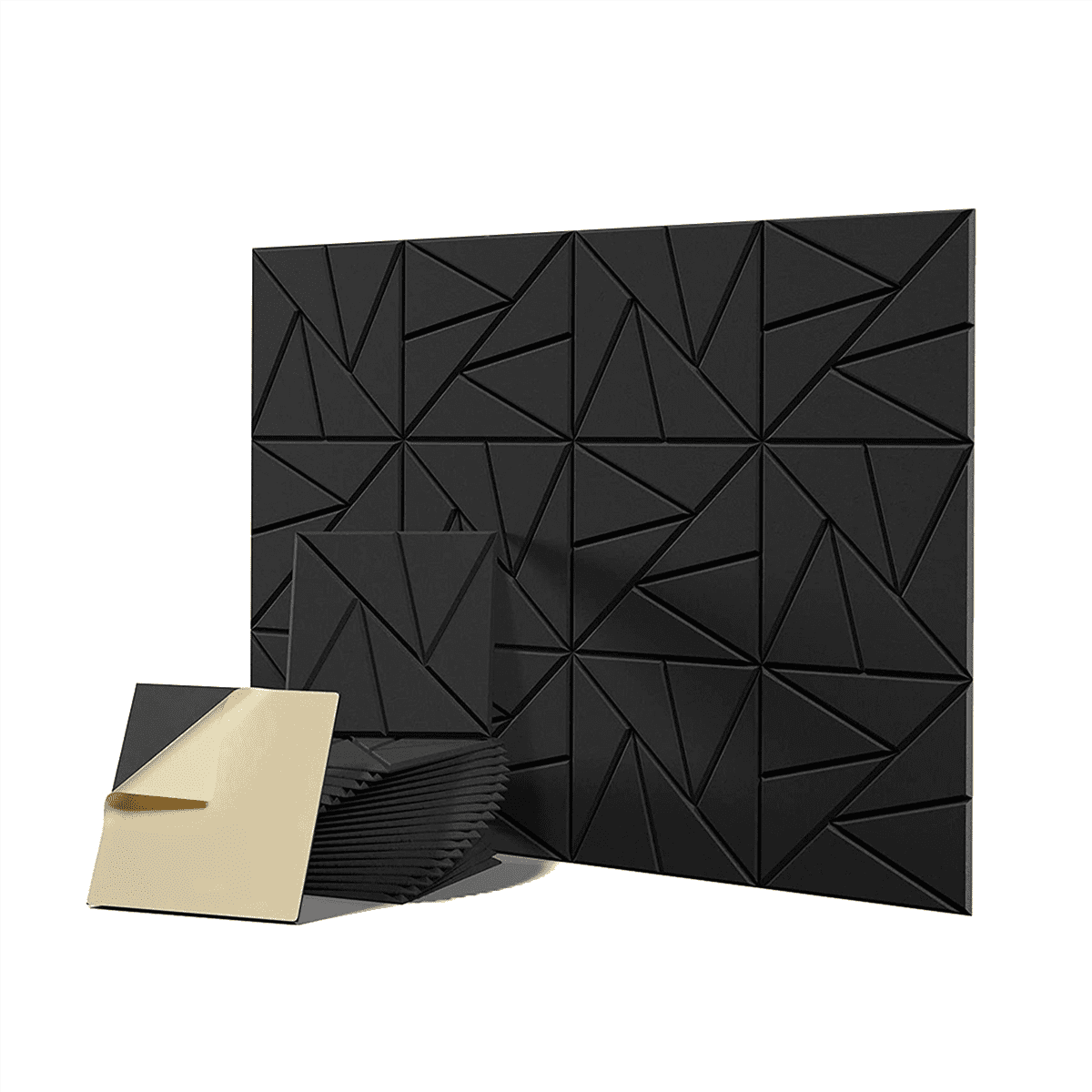 24Pack Acoustic Panels with Self-Adhesive, 110.4Inch Sound Proof Foam Panels,Sound Panels High Density, Black