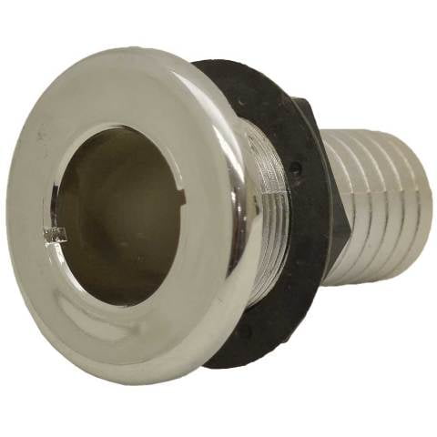 Tracker Marine Boat Thru Hull 140980 | 1 1/2 Inch Plastic Silver