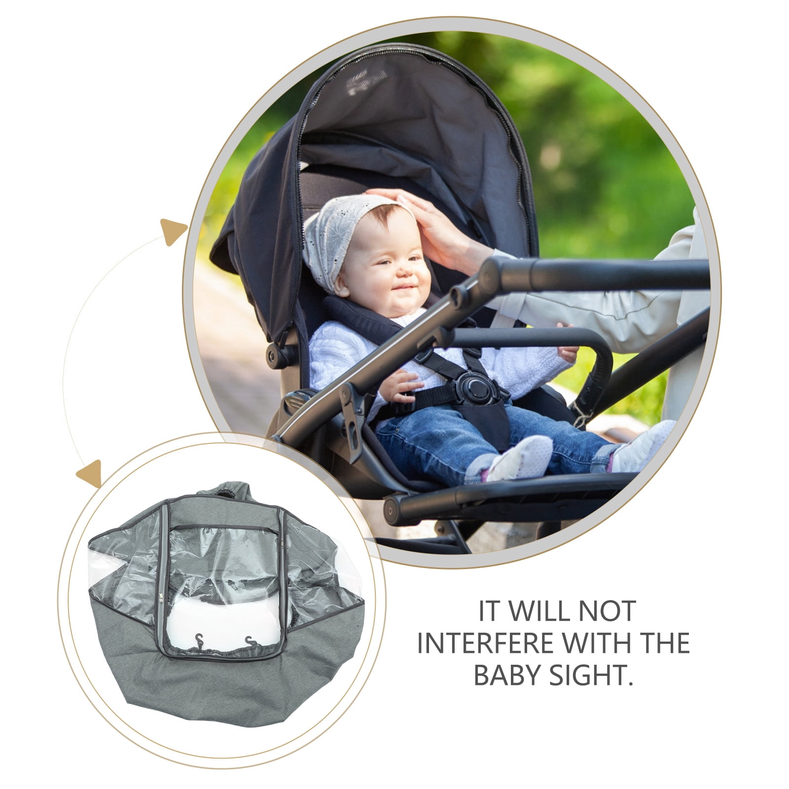 GOOHOCHY Windproof EVA Stroller Cover for Parents in Windy Weather 2Set