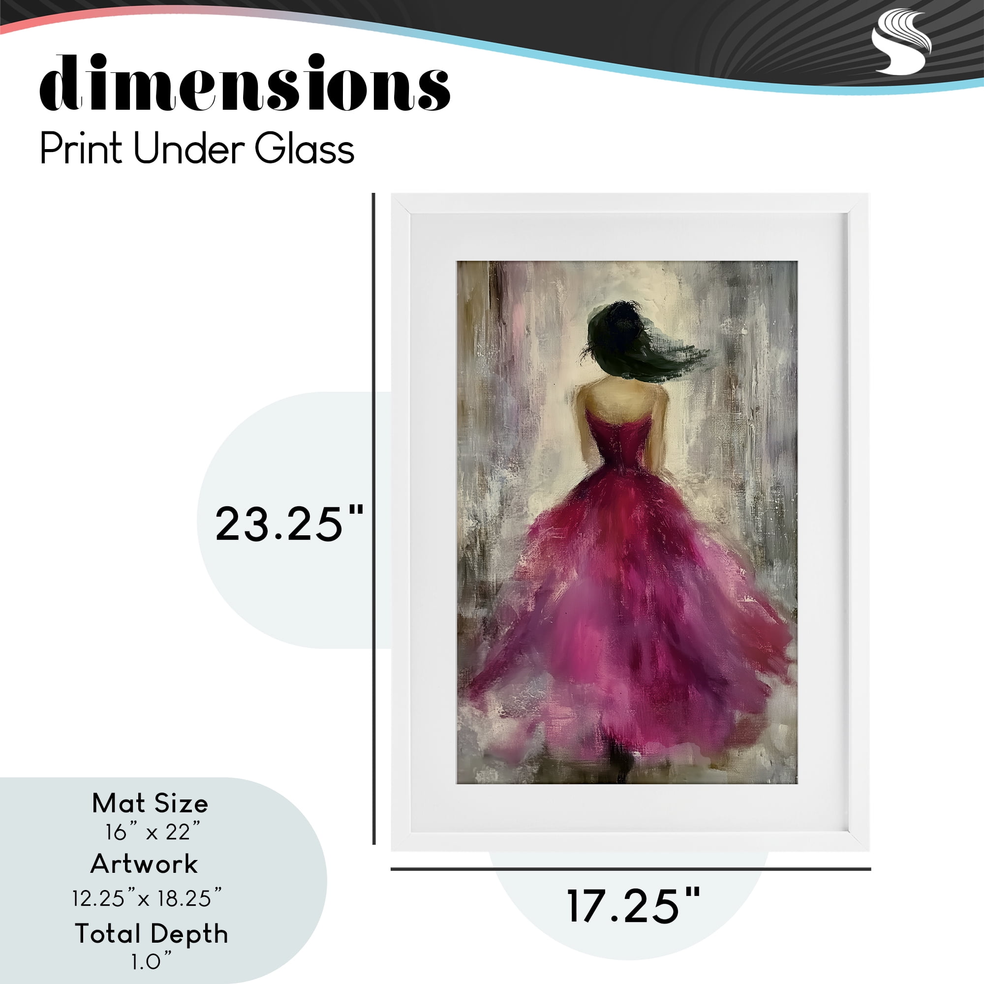 After Midnight Girl in Gown White Framed Print Under Glass, design by Annabelle Hall
