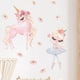 thumbnail image 1 of Pegatinas de pared de unicornio rosa para dormitorio infantil creativo, pegatina de niña bailarina, 1 of 5