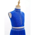 thumbnail image 4 of Miutii Kids Girls Sleeveless Shiny Rhinestone Sports Bra Jazz Latin Hip Hop Modern Ballet Dance Crop Tank Tops Blue 14, 4 of 7