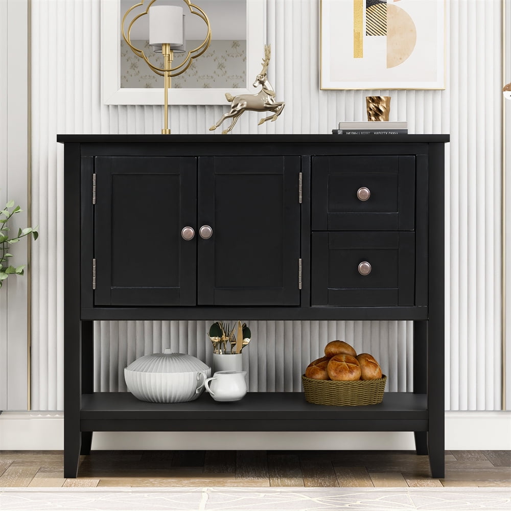 36'' Modern Console Table with 2 Drawers, 1 Cabinet and 1 Open Shelf ...