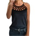 thumbnail image 2 of ICHUANYI Clearance Women Ladies Solid Sleeveless O-neck Pullover Vest Tank Tops Shirts Blouse(Black, M) Ichuanyi Ichuanyi, 2 of 6