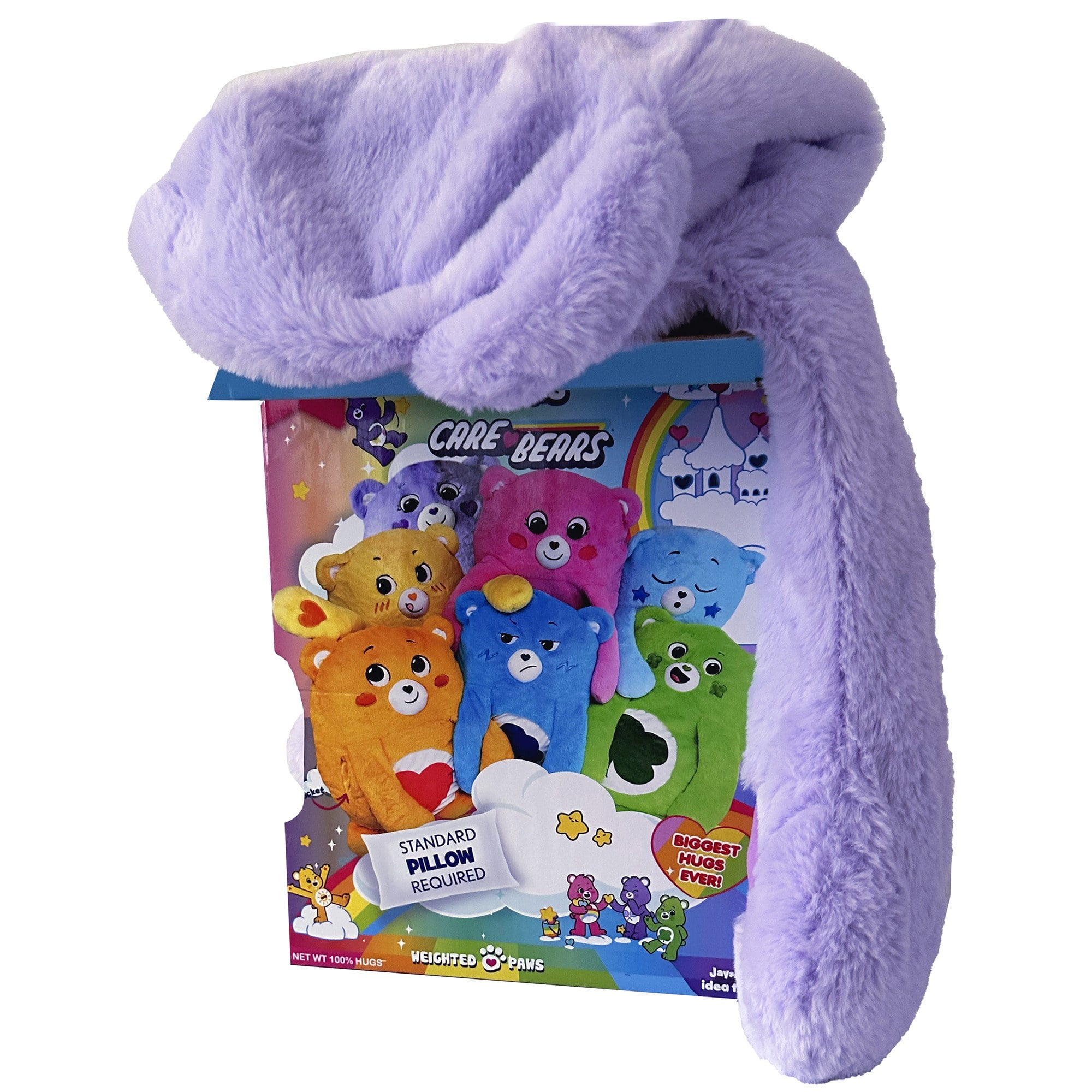 Happy Nappers: Care Bears Pillow Pocket Pal - Share Bear - Plush Character Pillow Case, Animal Cover w/ Weighted Paws, Soft Huggable Companion, Kids