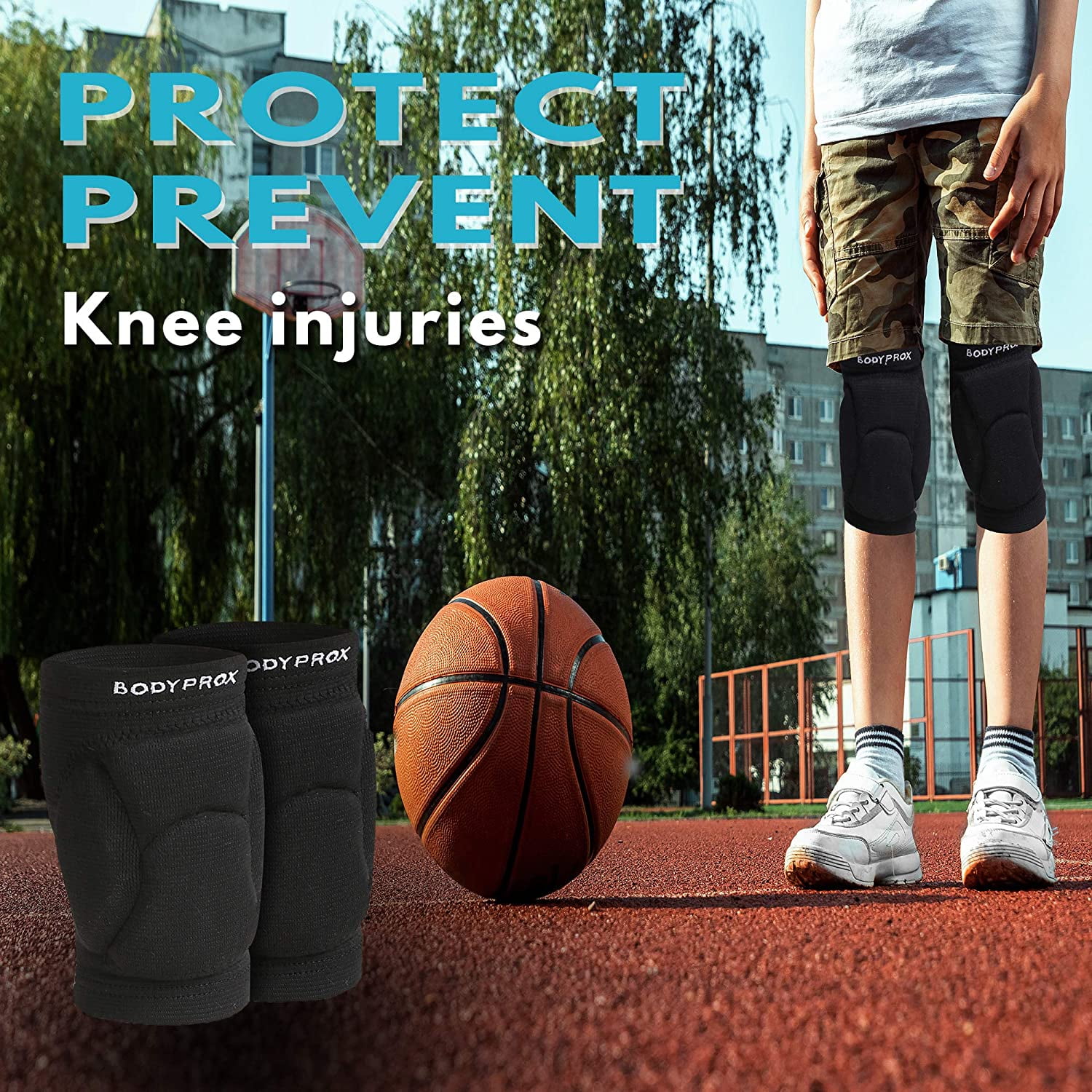 Volleyball Knee Pads for Junior Youth, 1 Pair Unisex (13-18 Years)